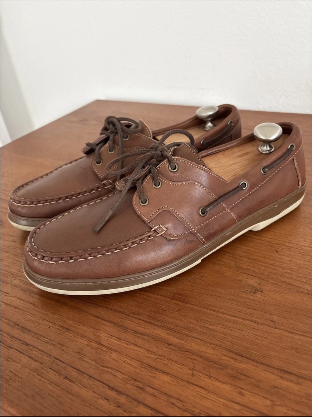 Allen Edmonds Eastport Boat Shoes Brown Leather size 13 D